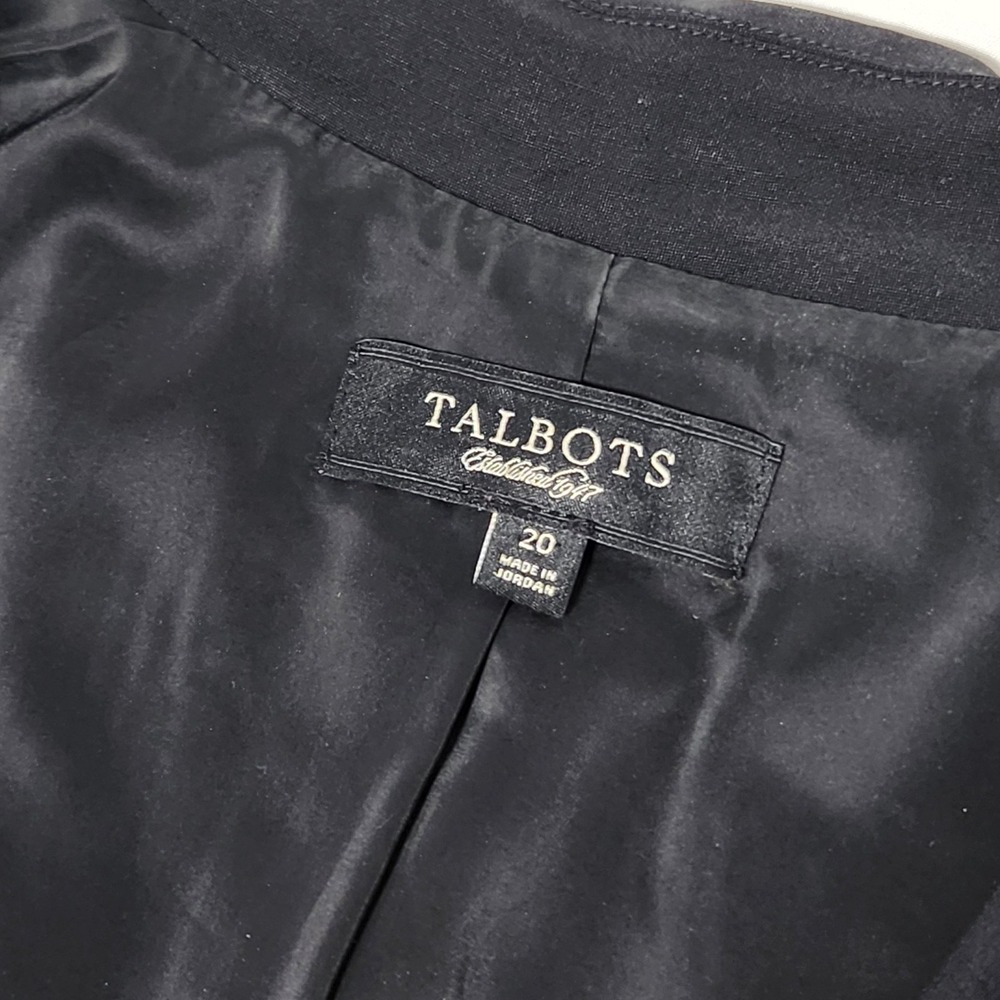 women's TALBOTS Black Blazer Jacket Wool blendstretch office career Size 20‎ - Picture 3 of 6